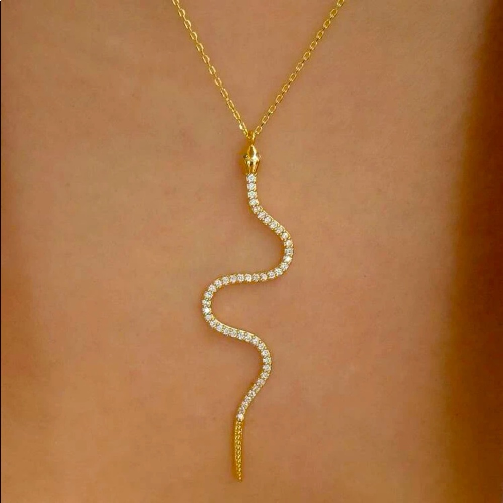 Cubic Zirconia Snake Necklace